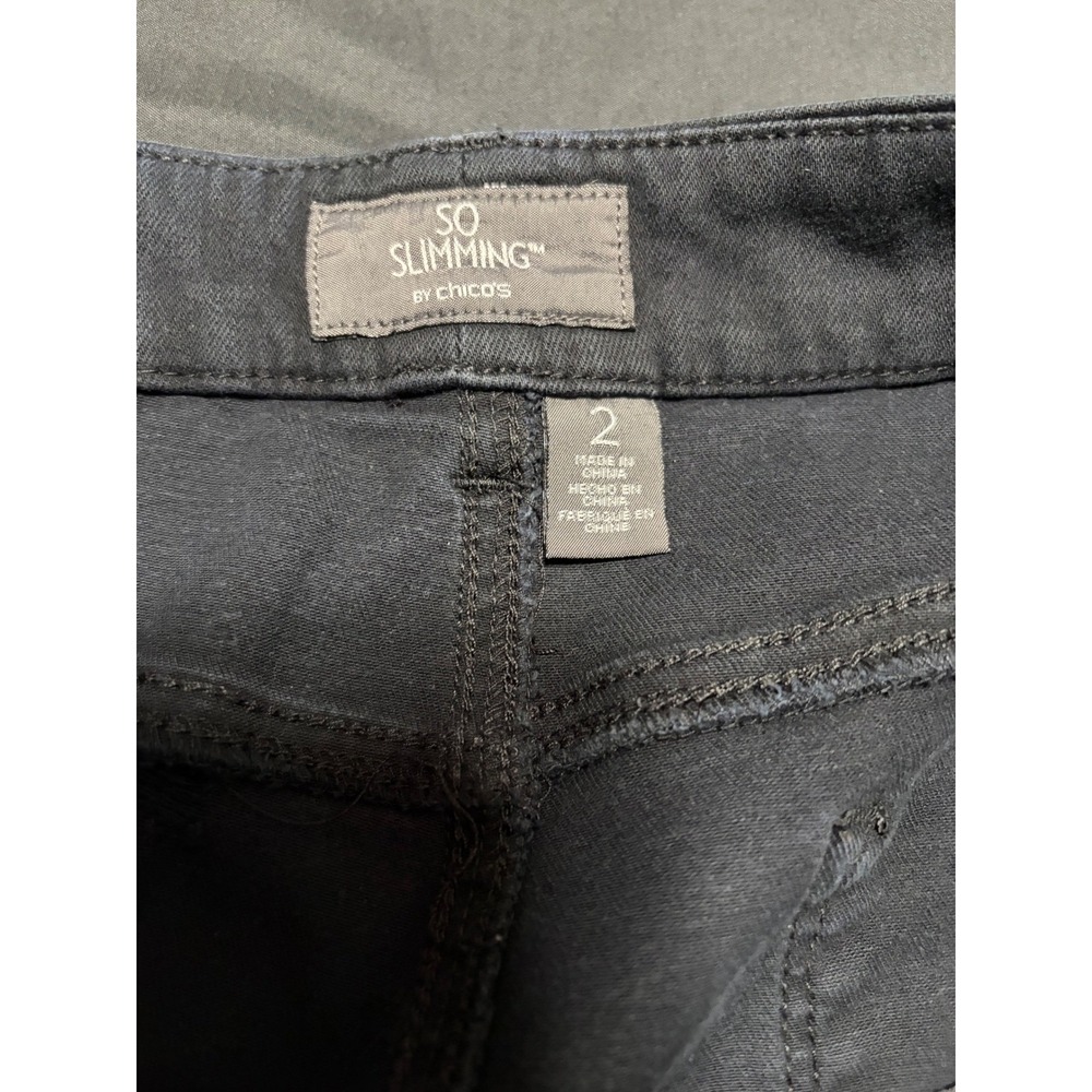 Chico's So Slimming Women's Size 12 Black Straight Leg Stretch Pants - Picture 5 of 11